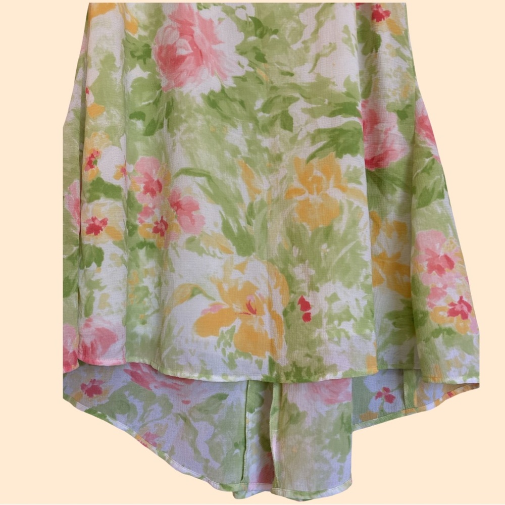 EMMA JAMES Floral Cottagecore Boho Women’s Skirt Gauzy Hi/Low Light Airy Lined - Picture 4 of 13